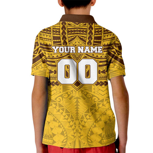 Personalized Hawthorn Hawks Kid Polo Shirt Polynesian Tribal Pattern Heritage Football
