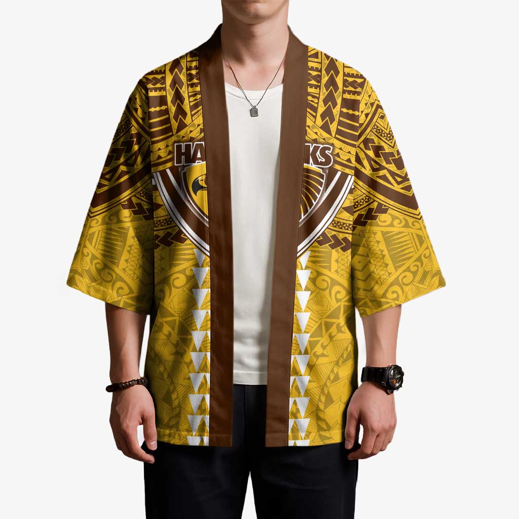Personalized Hawthorn Hawks Kimono Polynesian Tribal Pattern Heritage Football