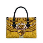 Personalized Hawthorn Hawks Leather Bag Polynesian Tribal Pattern Heritage Football