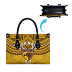 Personalized Hawthorn Hawks Leather Bag Polynesian Tribal Pattern Heritage Football