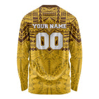 Personalized Hawthorn Hawks Long Sleeve Shirt Polynesian Tribal Pattern Heritage Football