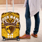 Personalized Hawthorn Hawks Luggage Cover Polynesian Tribal Pattern Heritage Football