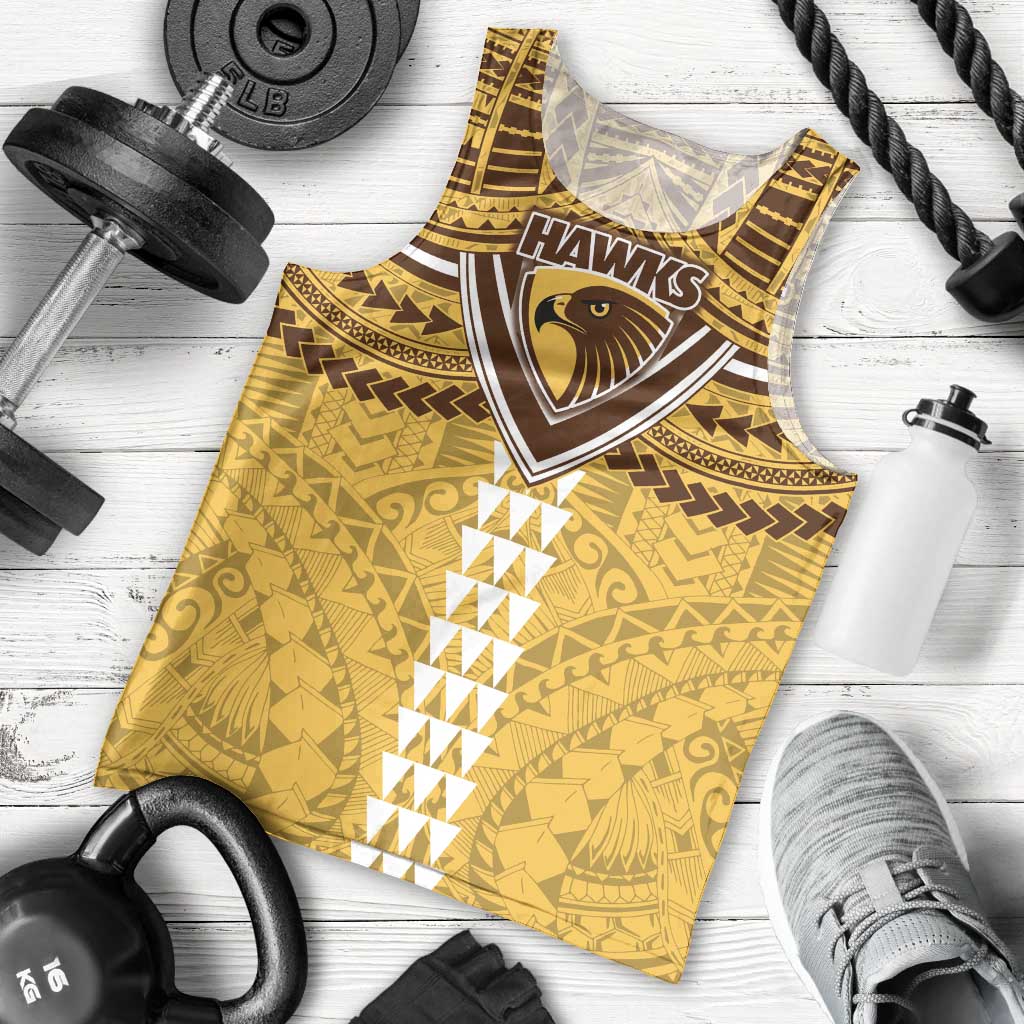Personalized Hawthorn Hawks Men Tank Top Polynesian Tribal Pattern Heritage Football