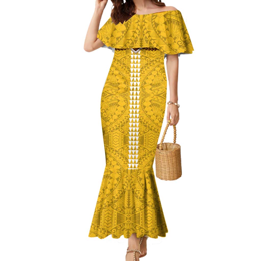 Personalized Hawthorn Hawks Mermaid Dress Polynesian Tribal Pattern Heritage Football