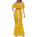 Personalized Hawthorn Hawks Mermaid Dress Polynesian Tribal Pattern Heritage Football