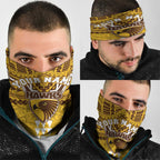 Personalized Hawthorn Hawks Neck Gaiter Polynesian Tribal Pattern Heritage Football