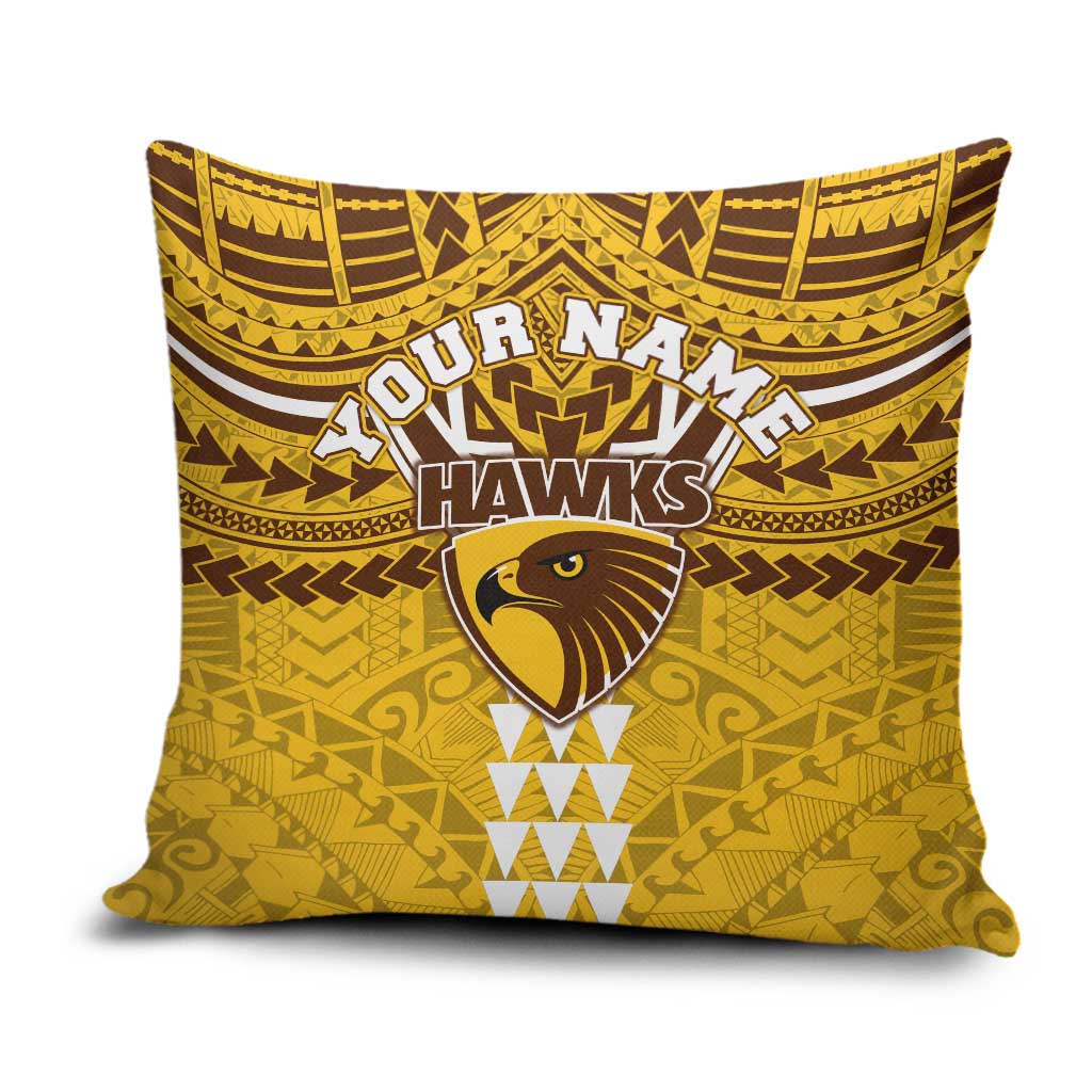 Personalized Hawthorn Hawks Pillow Cover Polynesian Tribal Pattern Heritage Football