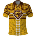 Personalized Hawthorn Hawks Polo Shirt Polynesian Tribal Pattern Heritage Football