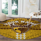 Personalized Hawthorn Hawks Round Carpet Polynesian Tribal Pattern Heritage Football