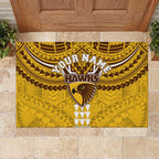 Personalized Hawthorn Hawks Rubber Doormat Polynesian Tribal Pattern Heritage Football