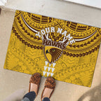 Personalized Hawthorn Hawks Rubber Doormat Polynesian Tribal Pattern Heritage Football