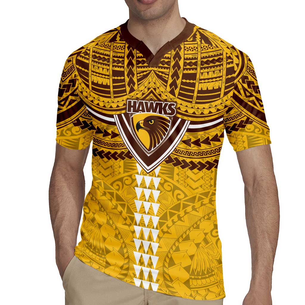 Personalized Hawthorn Hawks Rugby Jersey Polynesian Tribal Pattern Heritage Football