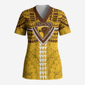 Personalized Hawthorn Hawks Scrub Top Polynesian Tribal Pattern Heritage Football