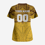 Personalized Hawthorn Hawks Scrub Top Polynesian Tribal Pattern Heritage Football
