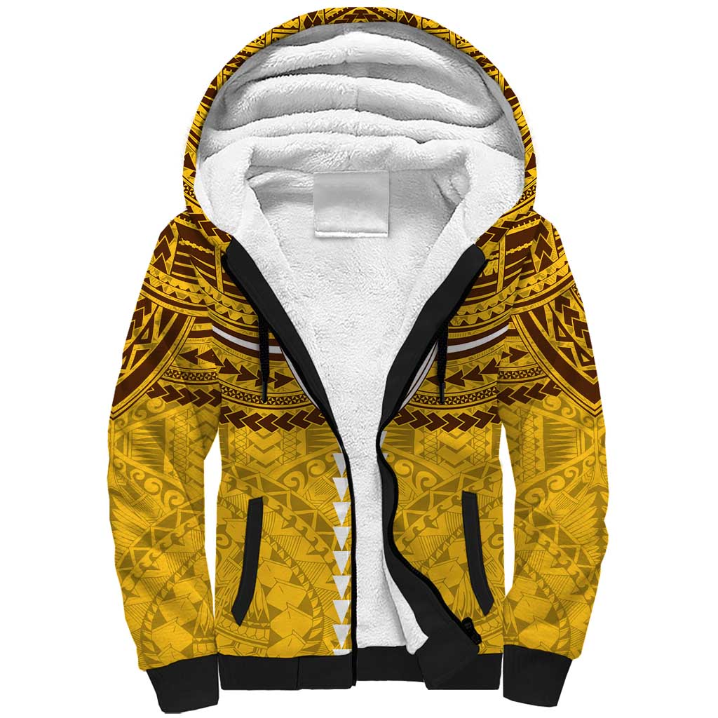 Personalized Hawthorn Hawks Sherpa Hoodie Polynesian Tribal Pattern Heritage Football