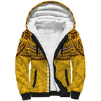 Personalized Hawthorn Hawks Sherpa Hoodie Polynesian Tribal Pattern Heritage Football