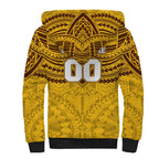 Personalized Hawthorn Hawks Sherpa Hoodie Polynesian Tribal Pattern Heritage Football