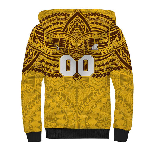 Personalized Hawthorn Hawks Sherpa Hoodie Polynesian Tribal Pattern Heritage Football