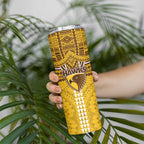 Personalized Hawthorn Hawks Skinny Tumbler Polynesian Tribal Pattern Heritage Football