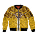 Personalized Hawthorn Hawks Sleeve Zip Bomber Jacket Polynesian Tribal Pattern Heritage Football