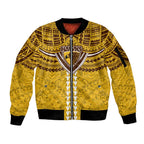 Personalized Hawthorn Hawks Sleeve Zip Bomber Jacket Polynesian Tribal Pattern Heritage Football