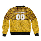 Personalized Hawthorn Hawks Sleeve Zip Bomber Jacket Polynesian Tribal Pattern Heritage Football