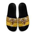 Personalized Hawthorn Hawks Slide Sandals Polynesian Tribal Pattern Heritage Football