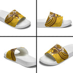 Personalized Hawthorn Hawks Slide Sandals Polynesian Tribal Pattern Heritage Football