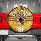 Personalized Hawthorn Hawks Spare Tire Cover Polynesian Tribal Pattern Heritage Football