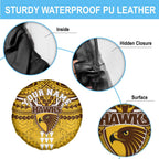 Personalized Hawthorn Hawks Spare Tire Cover Polynesian Tribal Pattern Heritage Football