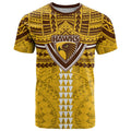 Personalized Hawthorn Hawks T Shirt Polynesian Tribal Pattern Heritage Football