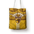 Personalized Hawthorn Hawks Tote Bag Polynesian Tribal Pattern Heritage Football