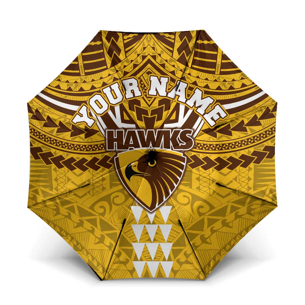 Personalized Hawthorn Hawks Umbrella Polynesian Tribal Pattern Heritage Football