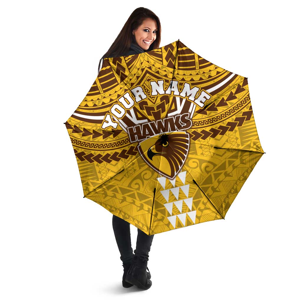 Personalized Hawthorn Hawks Umbrella Polynesian Tribal Pattern Heritage Football