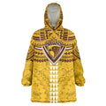 Personalized Hawthorn Hawks Wearable Blanket Hoodie Polynesian Tribal Pattern Heritage Football