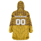 Personalized Hawthorn Hawks Wearable Blanket Hoodie Polynesian Tribal Pattern Heritage Football