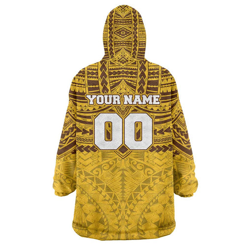 Personalized Hawthorn Hawks Wearable Blanket Hoodie Polynesian Tribal Pattern Heritage Football