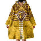 Personalized Hawthorn Hawks Wearable Blanket Hoodie Polynesian Tribal Pattern Heritage Football