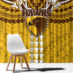 Personalized Hawthorn Hawks Window Curtain Polynesian Tribal Pattern Heritage Football