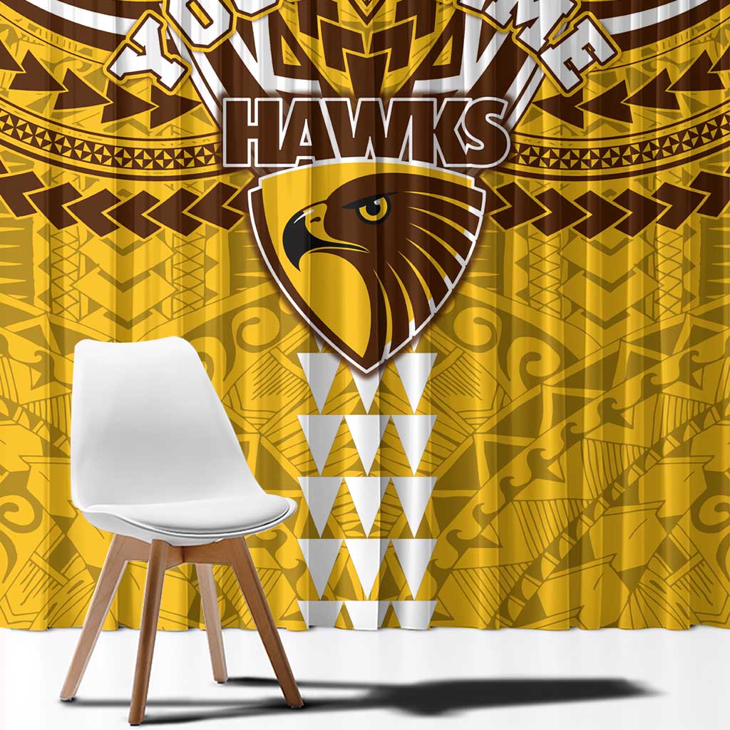 Personalized Hawthorn Hawks Window Curtain Polynesian Tribal Pattern Heritage Football