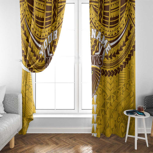 Personalized Hawthorn Hawks Window Curtain Polynesian Tribal Pattern Heritage Football