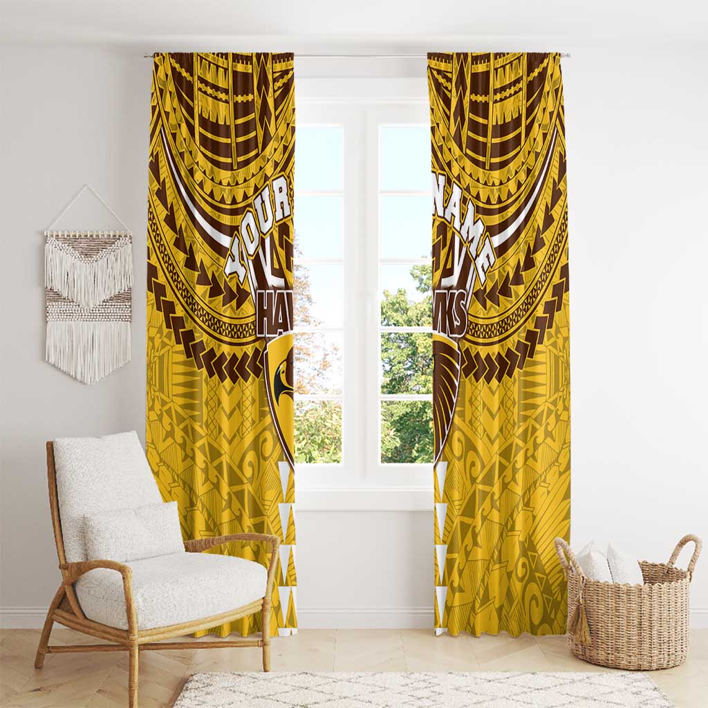 Personalized Hawthorn Hawks Window Curtain Polynesian Tribal Pattern Heritage Football