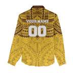 Personalized Hawthorn Hawks Women Casual Shirt Polynesian Tribal Pattern Heritage Football