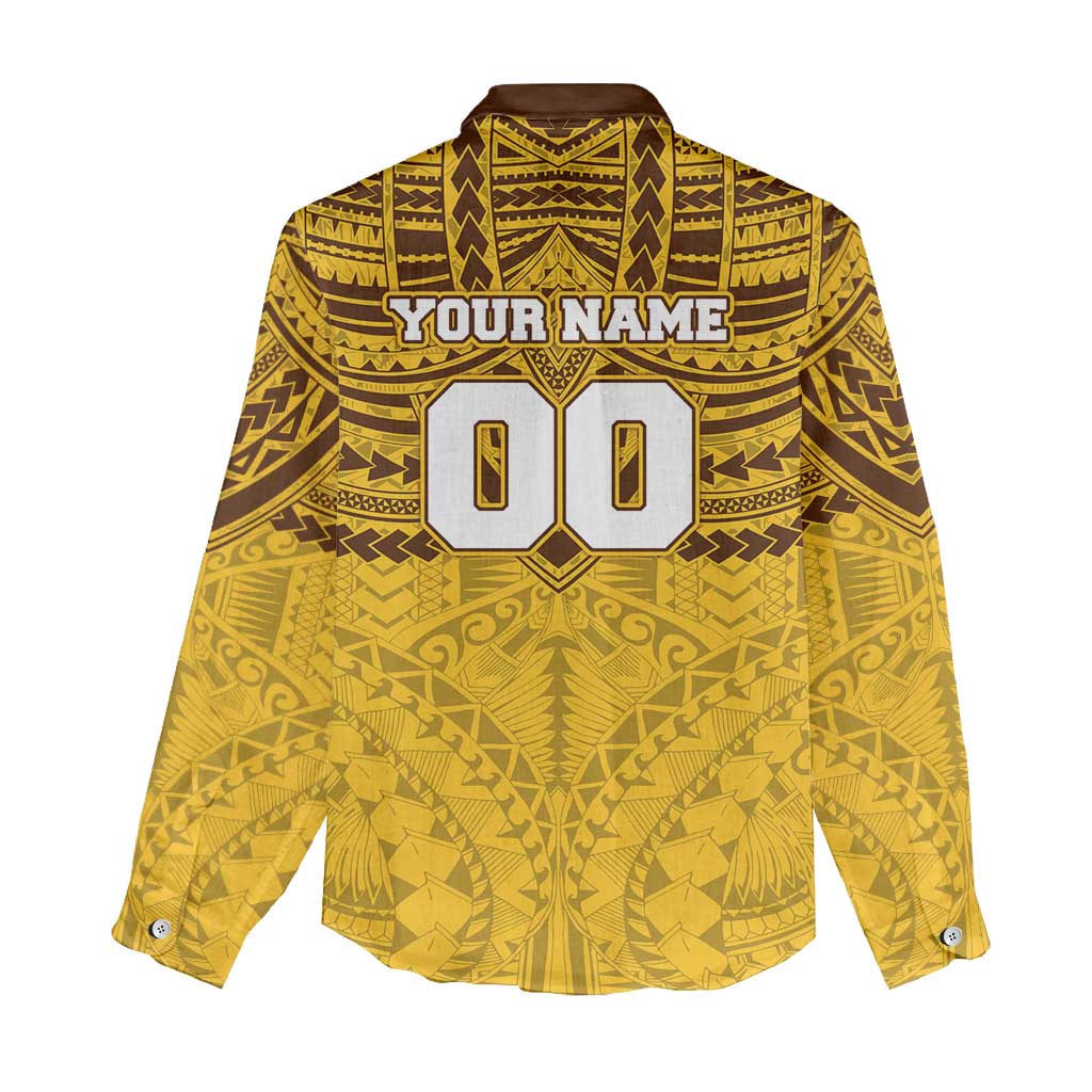 Personalized Hawthorn Hawks Women Casual Shirt Polynesian Tribal Pattern Heritage Football