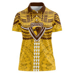 Personalized Hawthorn Hawks Women Polo Shirt Polynesian Tribal Pattern Heritage Football