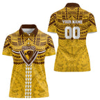 Personalized Hawthorn Hawks Women Polo Shirt Polynesian Tribal Pattern Heritage Football