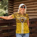 Personalized Hawthorn Hawks Women Polo Shirt Polynesian Tribal Pattern Heritage Football