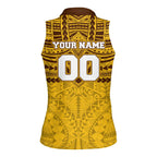 Personalized Hawthorn Hawks Women Sleeveless Polo Shirt Polynesian Tribal Pattern Heritage Football