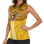 Personalized Hawthorn Hawks Women Sleeveless Polo Shirt Polynesian Tribal Pattern Heritage Football