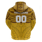 Personalized Hawthorn Hawks Zip Hoodie Polynesian Tribal Pattern Heritage Football